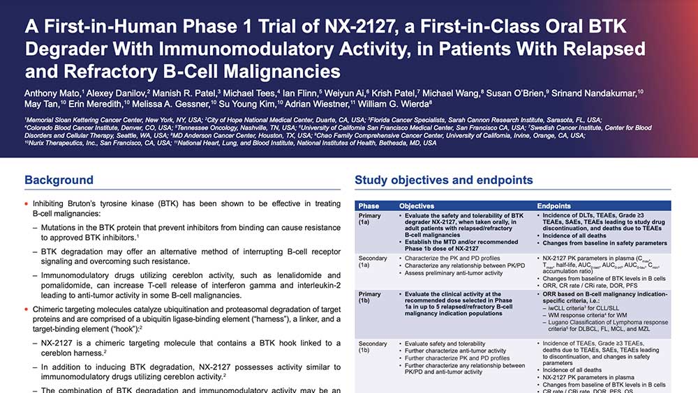 A-First-in-Human-Phase-1-Trial-of-NX-2127,-a-First-in-Class-Oral-BTK-Degrader-With-Immunomodulatory-Activity,-in-Patients-With-Relapsed-and-Refractory-B-Cell-Malignancies-thumb