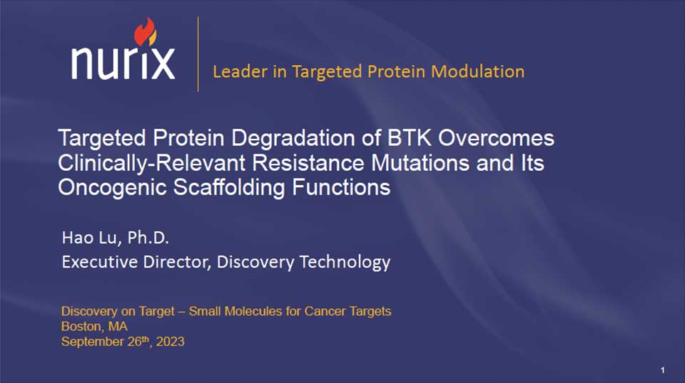 Targeted Protein Degradation of BTK Overcomes Clinically-Relevant Resistance Mutations and Its Oncogenic Scaffolding Functions thumb